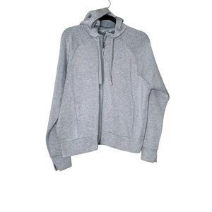 SPANX Gray Zip-Up Hoodie. Size L